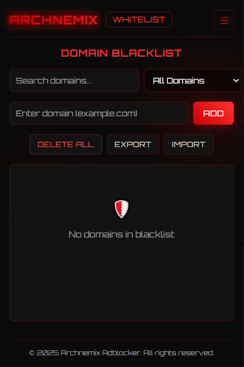 Blacklist Interface